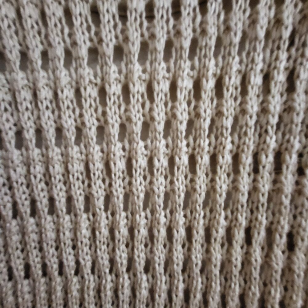 RW&CO. Beige Crochet Open-Knit Sleeveless Maxi Dress - Large - Picture 4 of 5